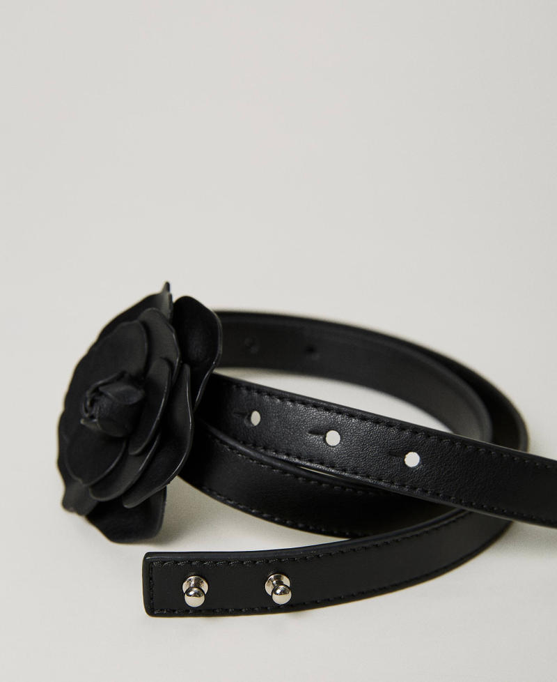 Cinturón con flor Negro Mujer 232AA4240-02