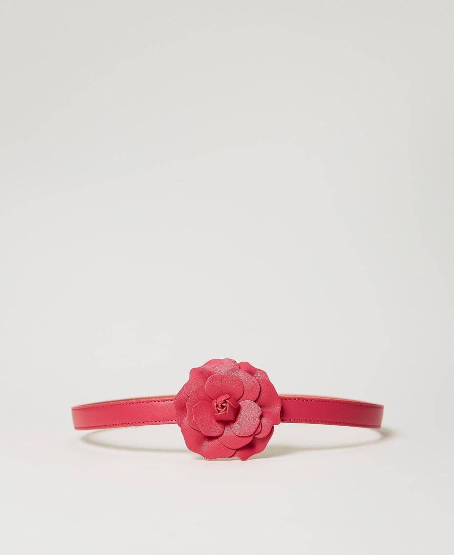 Belt with flower Dahlia Fuchsia Woman 232AA4240_10774_01