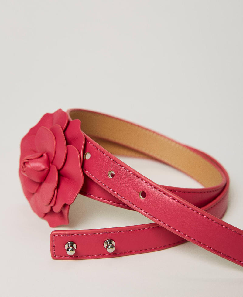 Belt with flower Dahlia Fuchsia Woman 232AA4240_10774_02