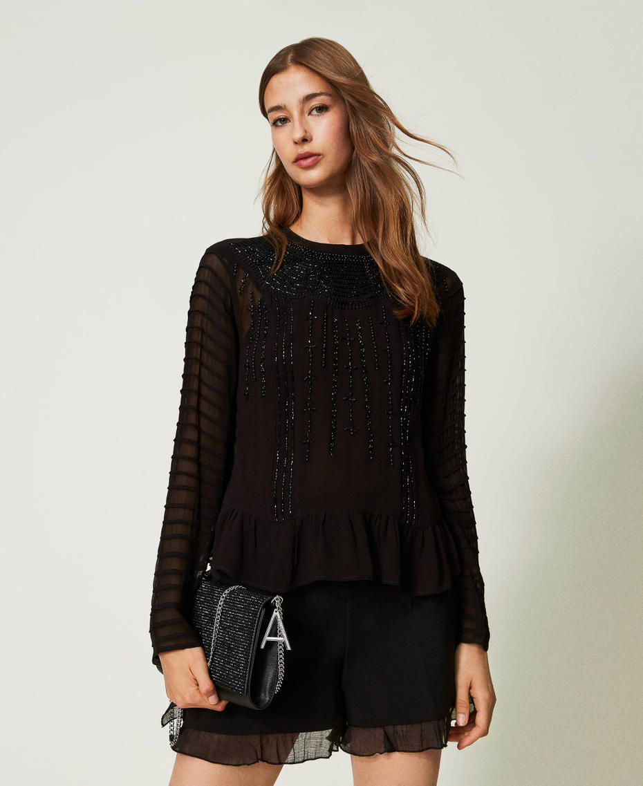 Borsa clutch con strass