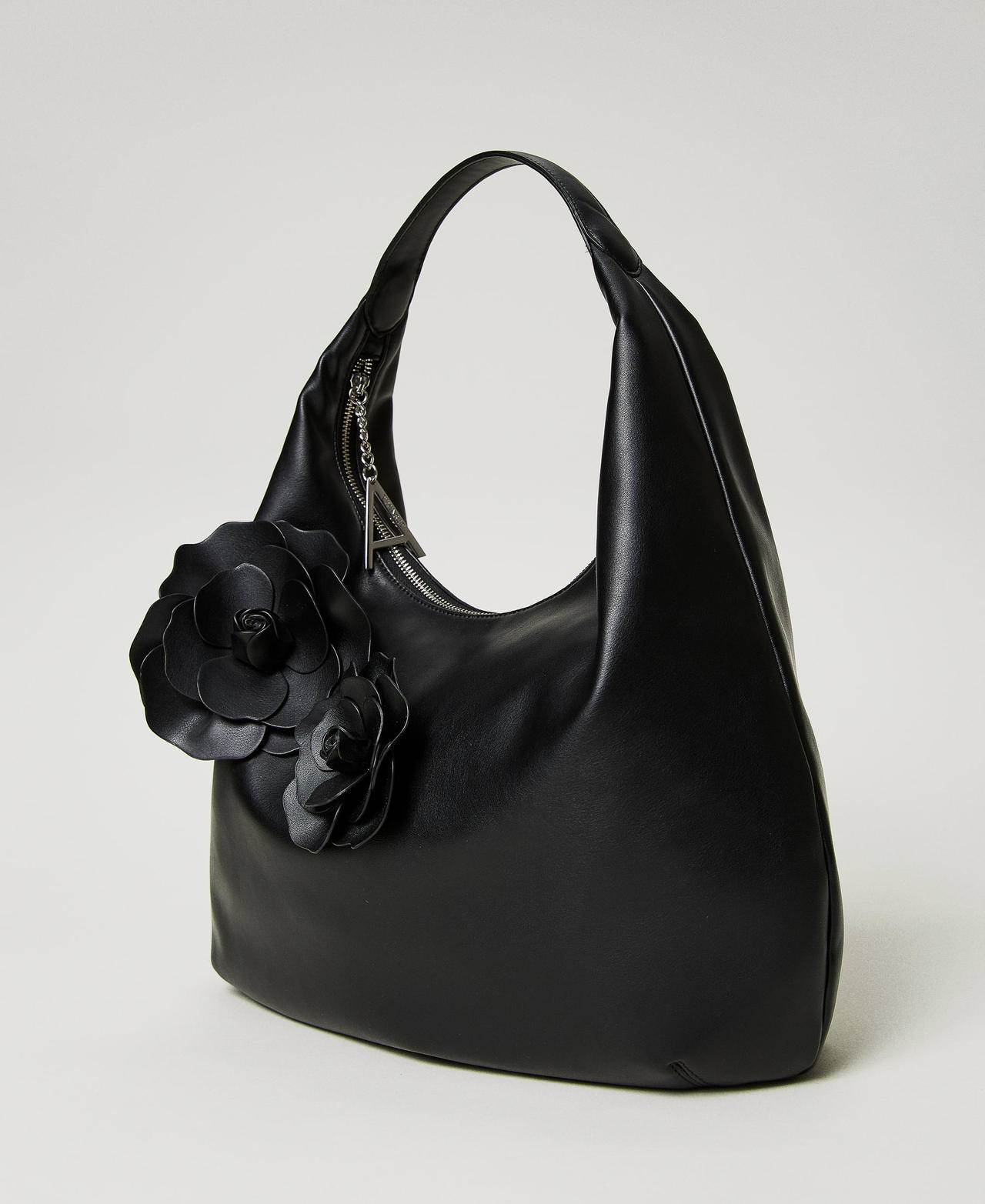 Hobo bag with flowers Black Woman 232AA7080-02