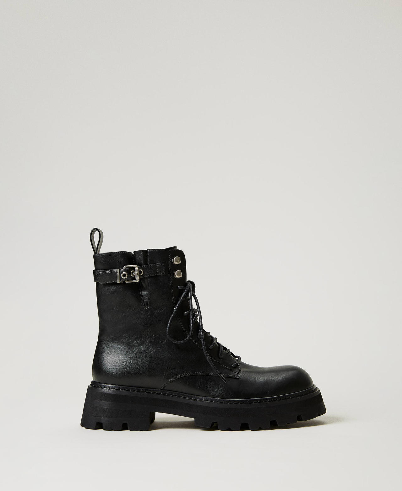 Combat boots with straps sale