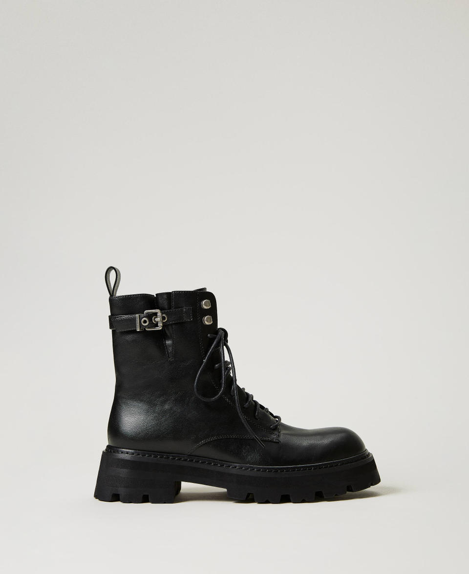 Combat boots with strap Black Woman 232ACP014_00006_01