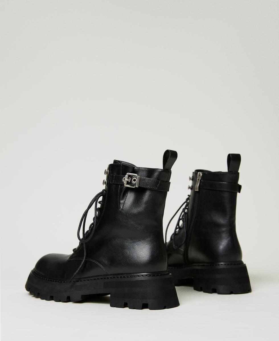 Combat boots with straps discount