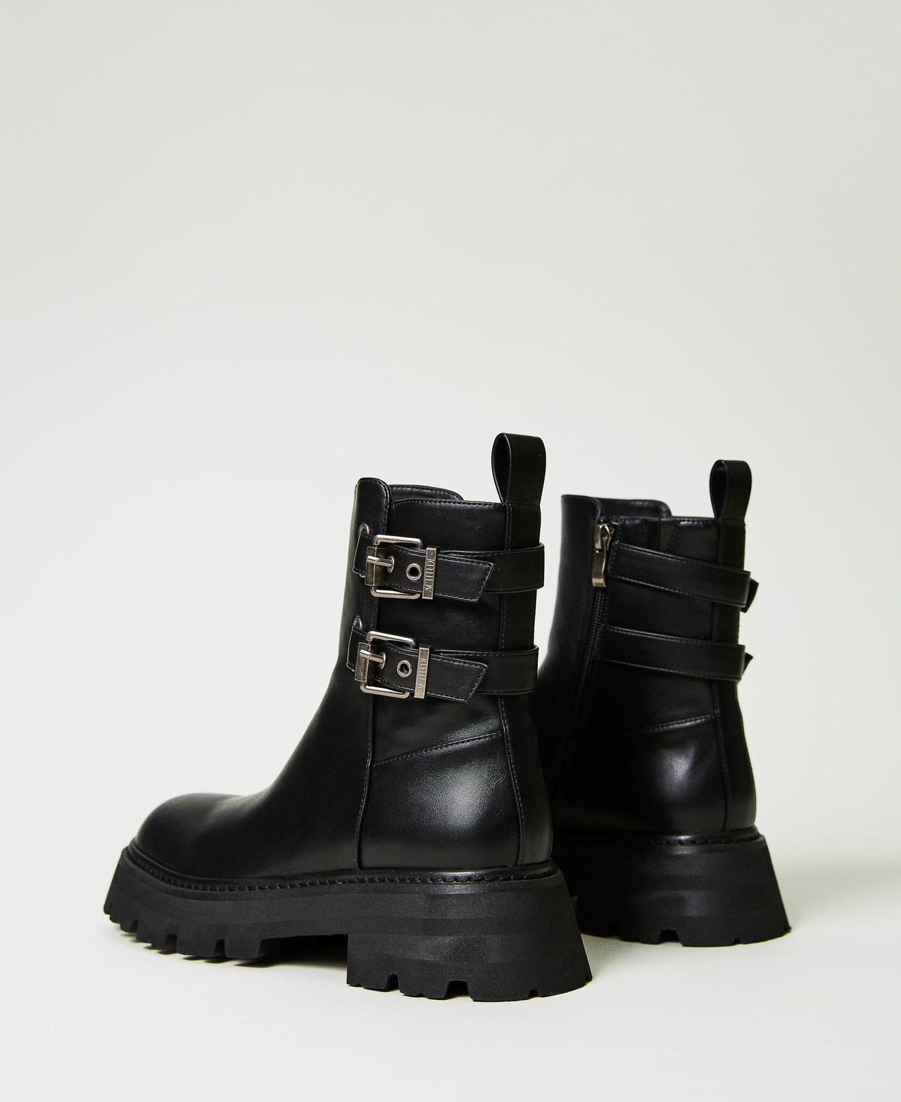 Ankle boots with double strap Woman Black TWINSET Milano