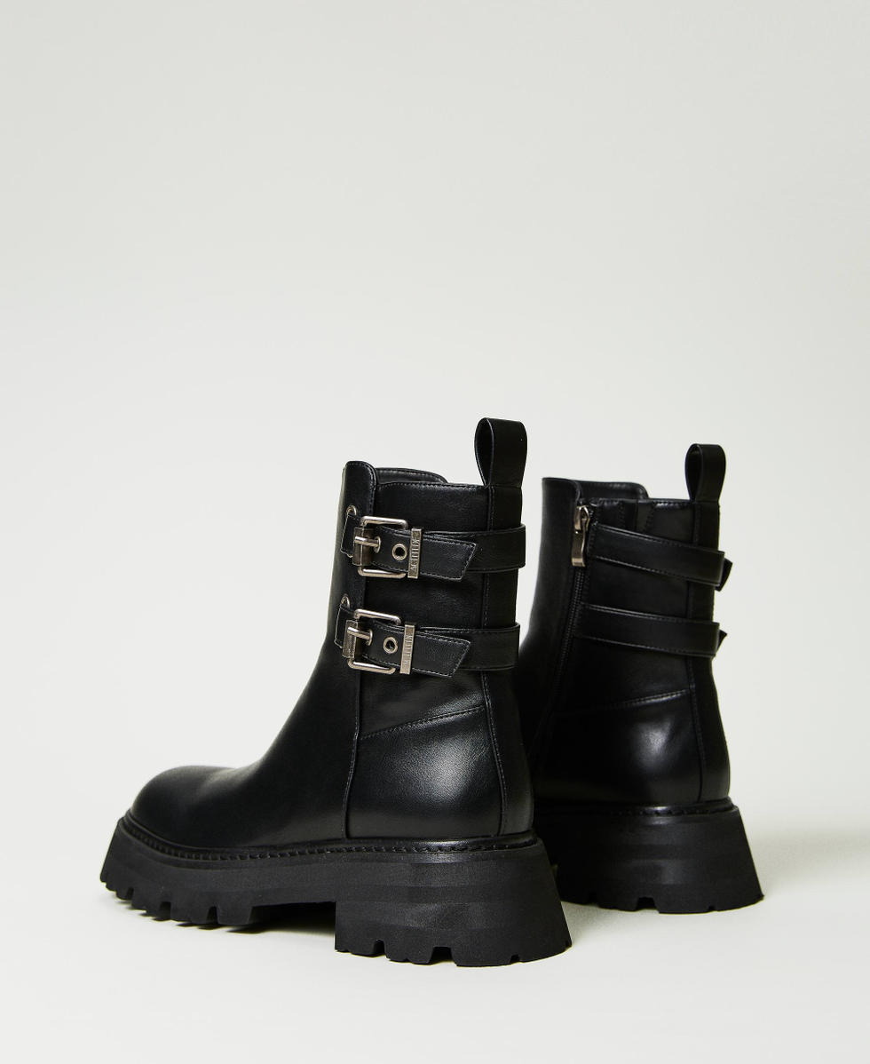 Ankle boots with double strap Woman Black TWINSET Milano