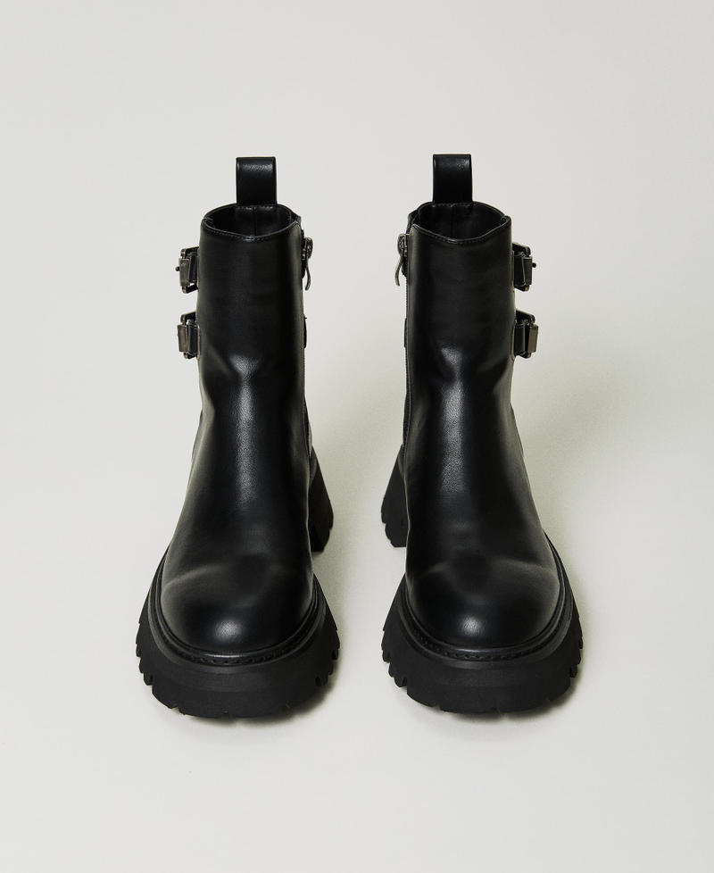 Ankle boots with double strap Black Woman 232ACP016_00006_04