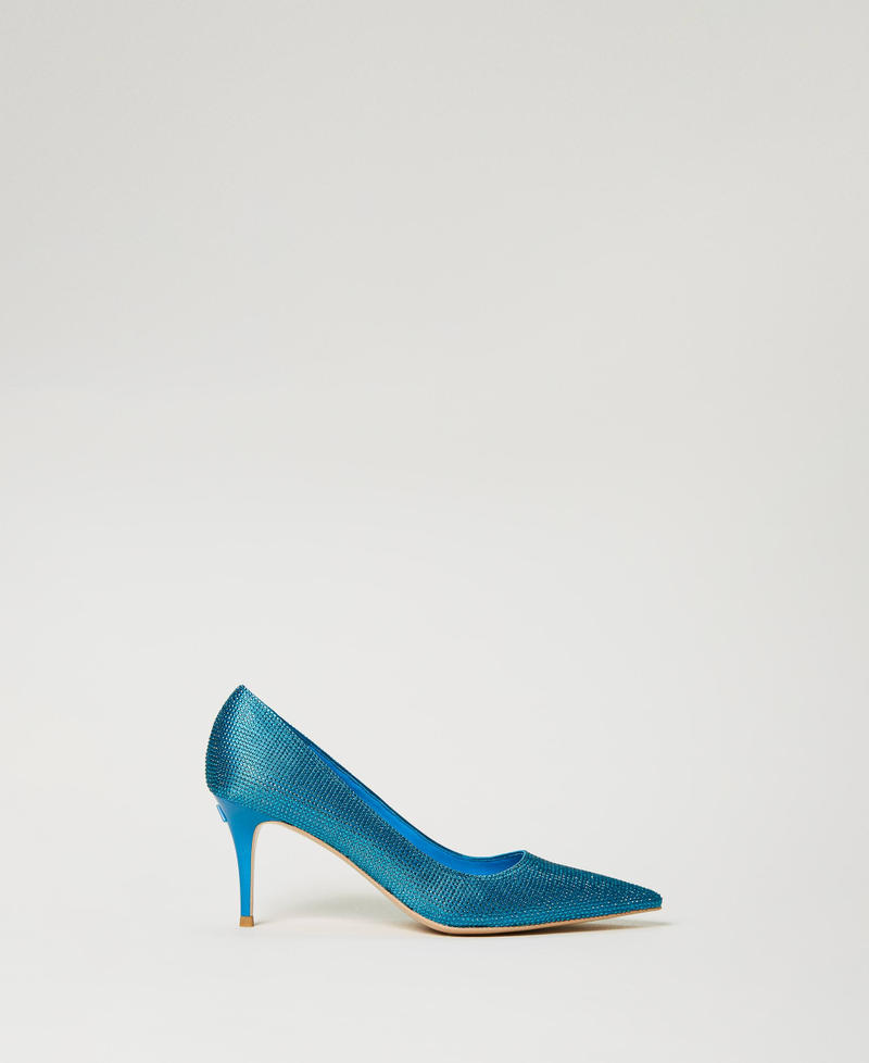 Full rhinestone court shoes Malibu Blue Woman 232ACP022-01
