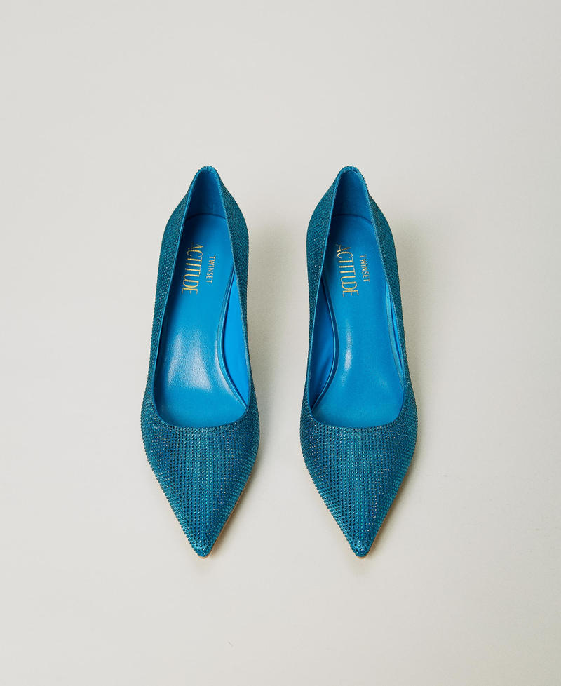 Full rhinestone court shoes Malibu Blue Woman 232ACP022-04