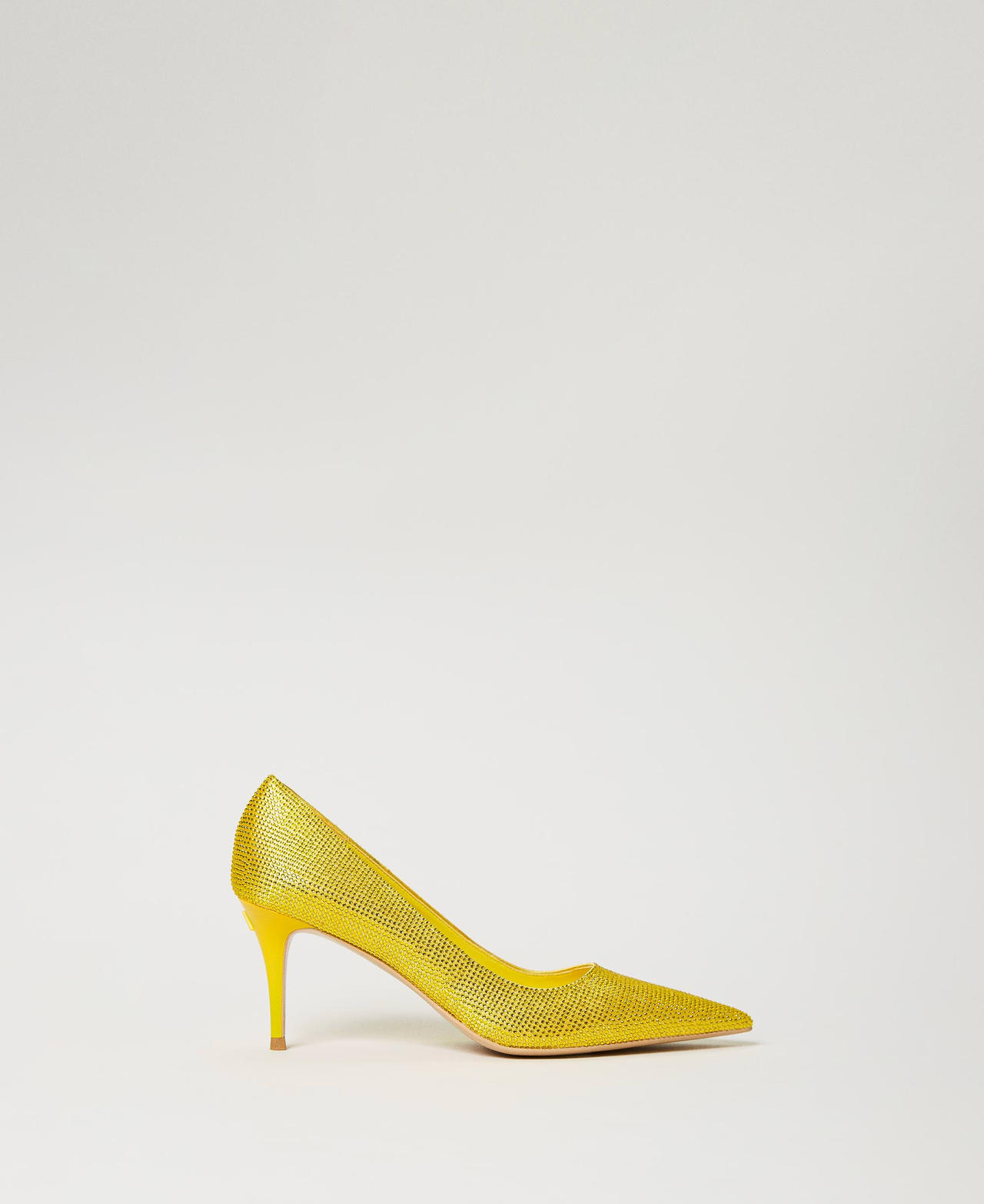 Full rhinestone court shoes Woman Yellow TWINSET Milano