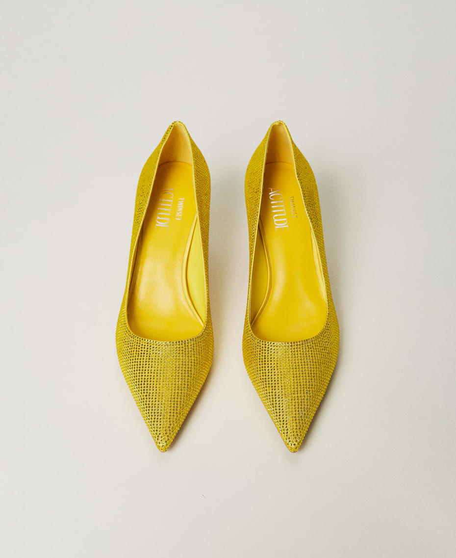 D&eacute;collet&eacute; in full strass Giallo "Golden Kiwi" Donna 232ACP022_10773_04