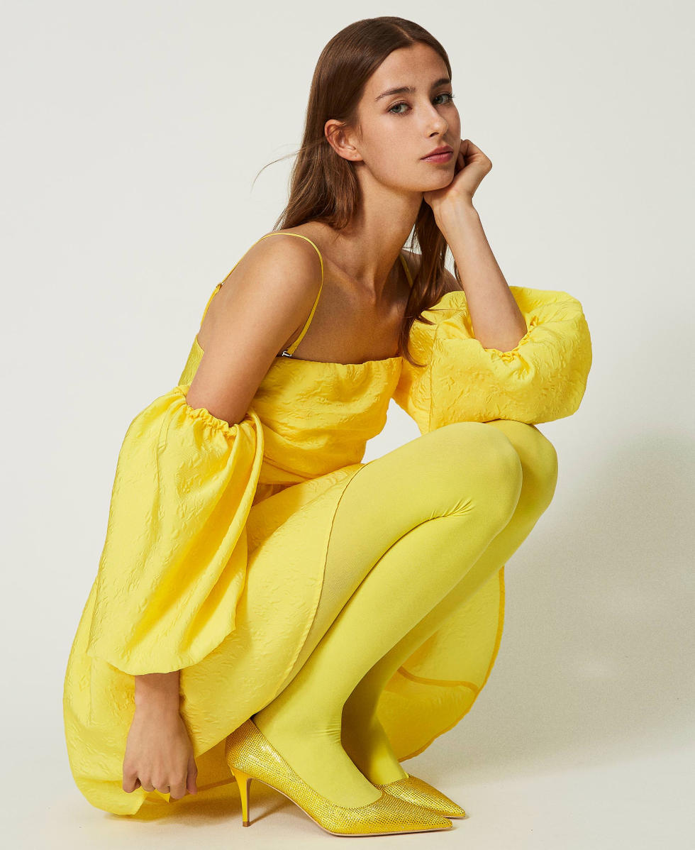 Escarpins avec strass all-over Jaune &laquo;&nbsp;Golden Kiwi&thinsp;&raquo; Femme 232ACP022_10773_S0