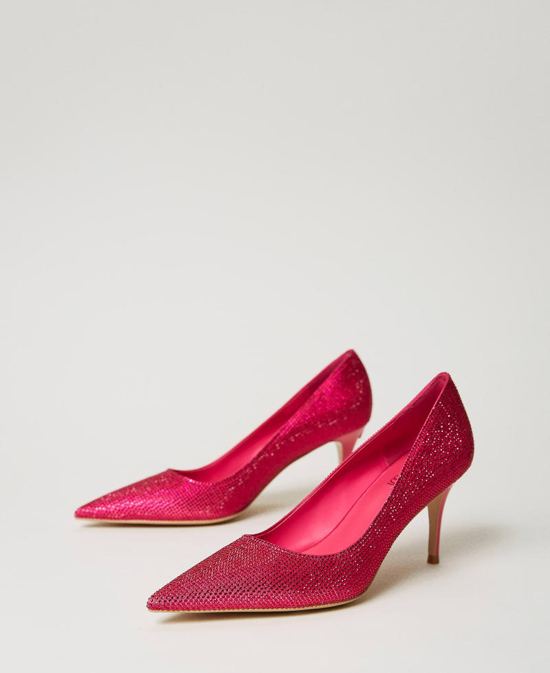 D&eacute;collet&eacute; in full strass Fuchsia Dahlia Donna 232ACP022_10774_02