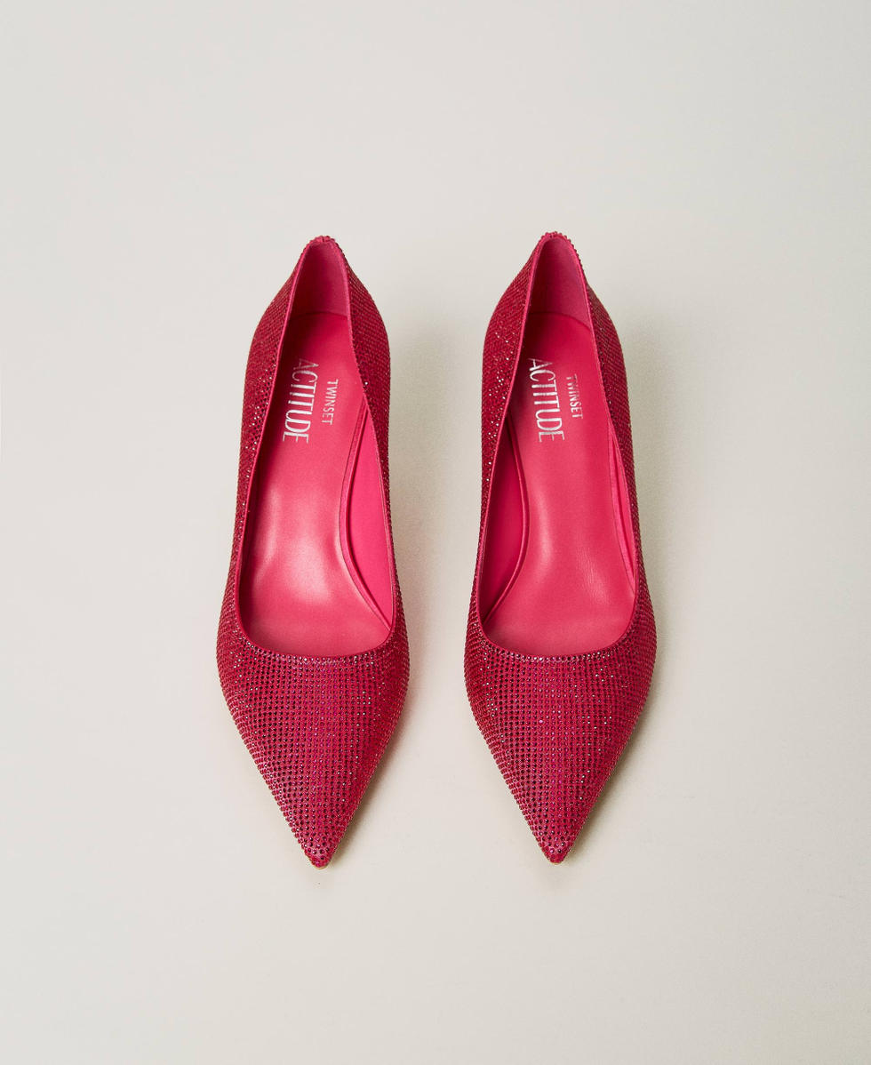 D&eacute;collet&eacute; in full strass Fuchsia Dahlia Donna 232ACP022_10774_04