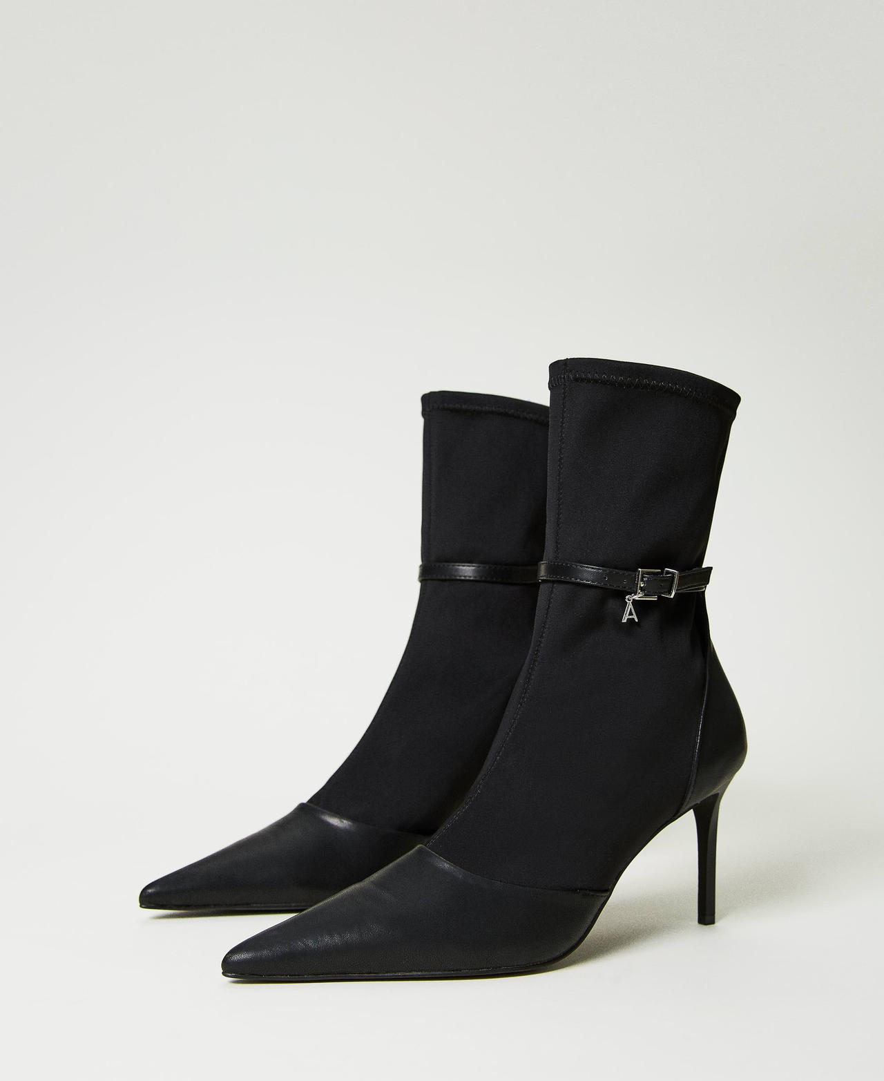 Sock Boot mit Riemchen Frau Schwarz TWINSET Milano