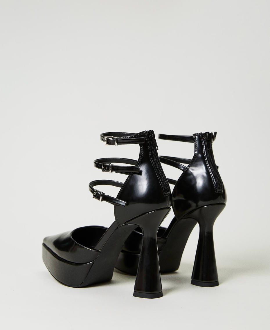 Multi-strap court shoes Black Woman 232ACT040-03