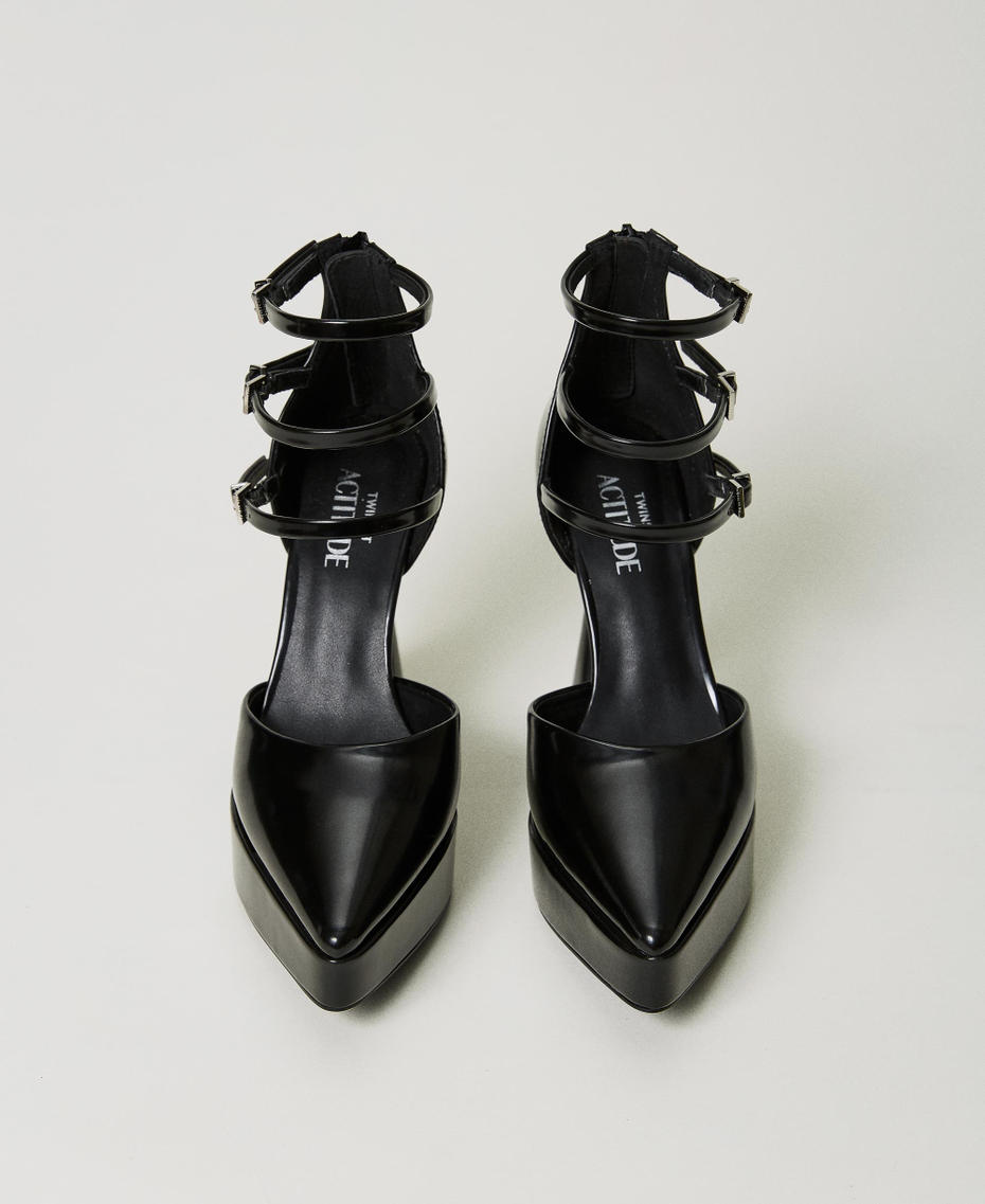 Multi-strap court shoes Black Woman 232ACT040-04