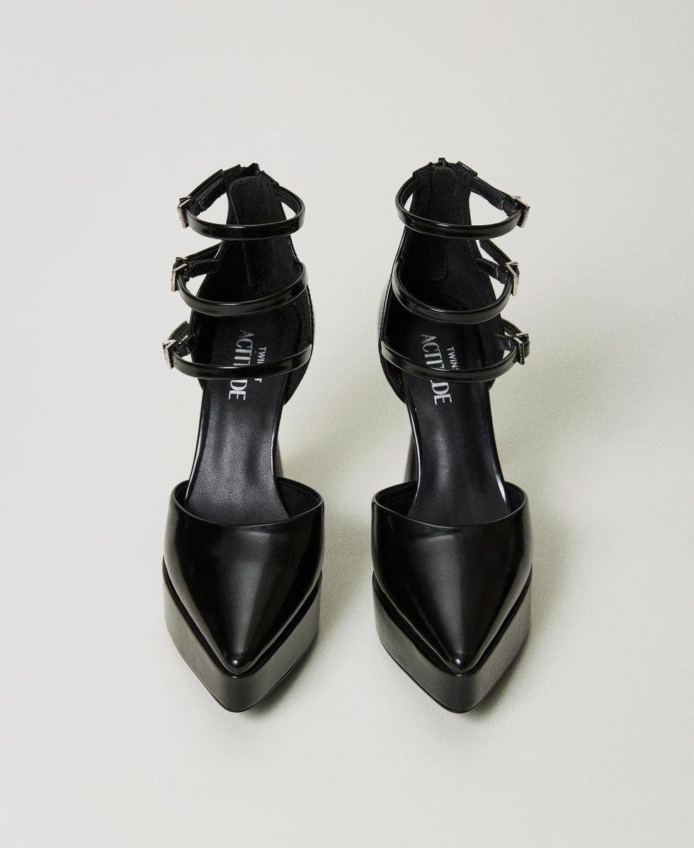 Ankle strap court heels deals