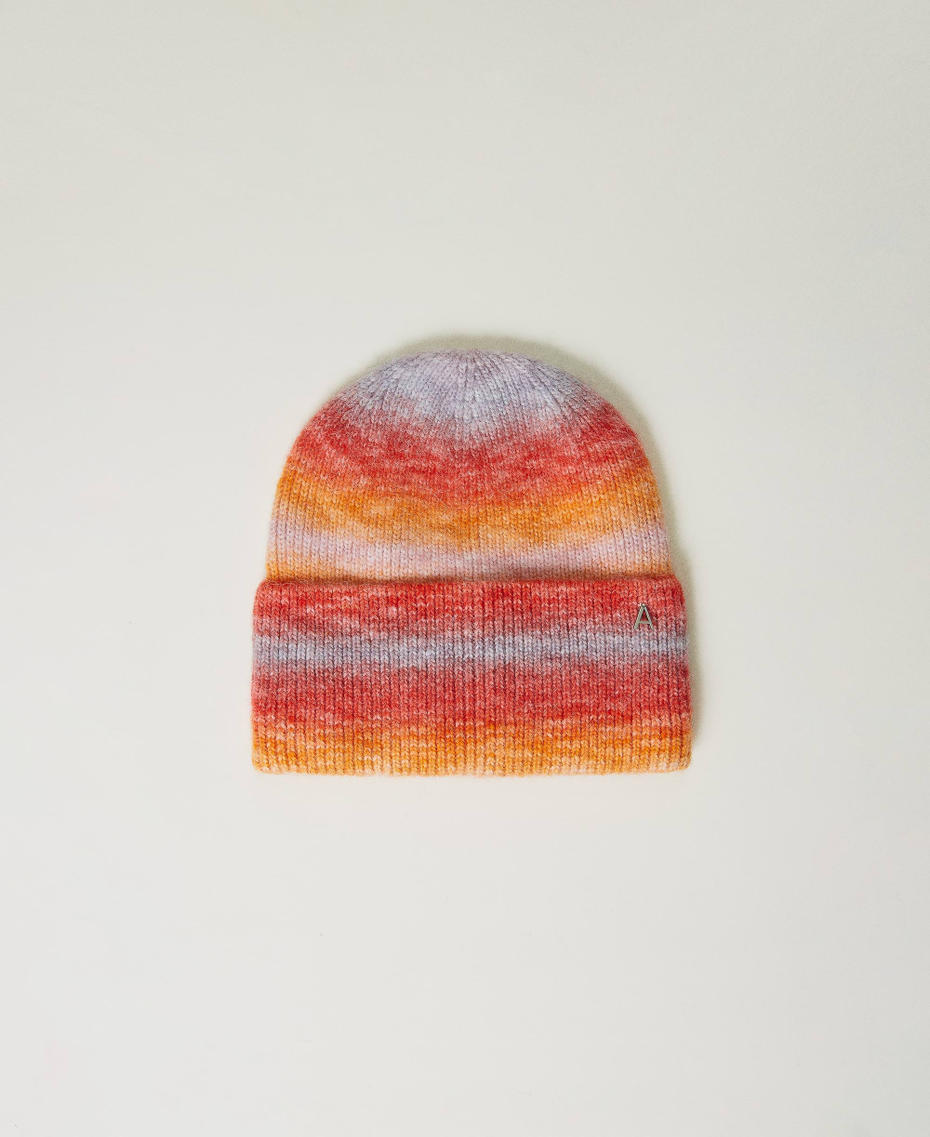 Bonnet avec rayures dégradées Multicolore Shade Orange Coral Femme 232AO505B-01