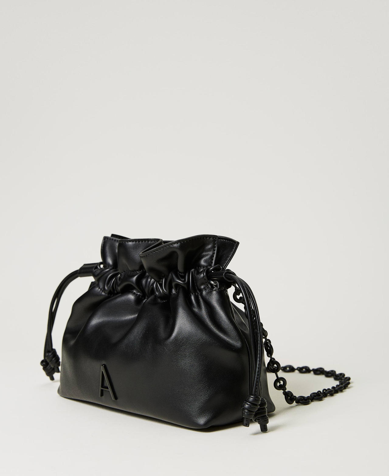 Bolso tipo saco con logotipo Negro Mujer 232AO8010-02