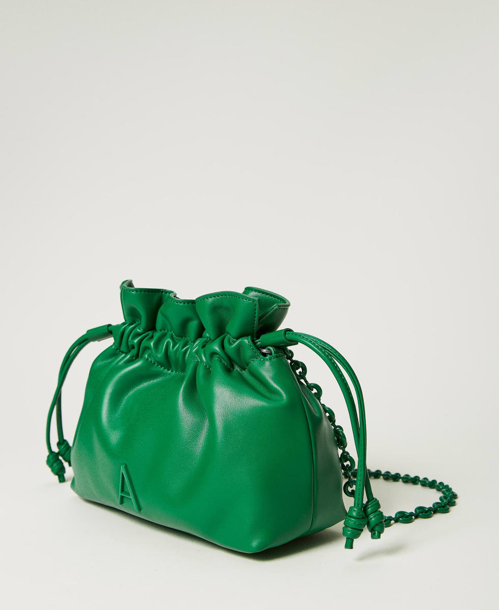 Bucket bag with logo Woman Green TWINSET Milano