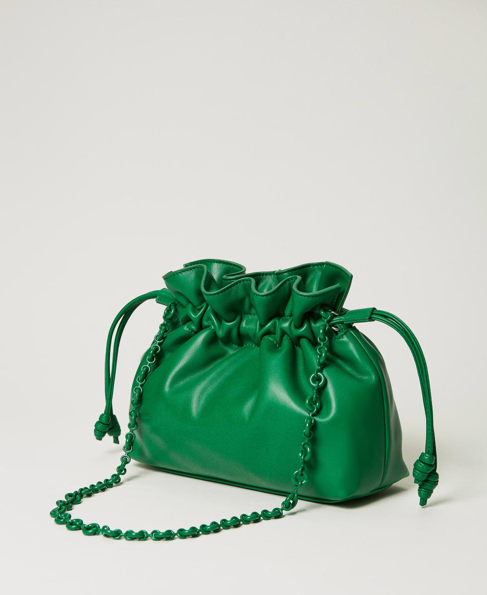 Green leather bucket bag 2025