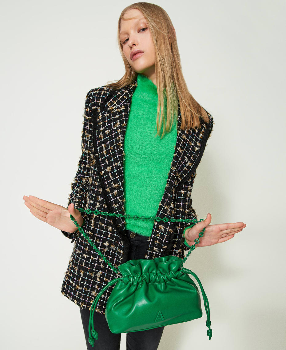 Bucket bag with logo Green Bouquet Woman 232AO8010_11049_S0