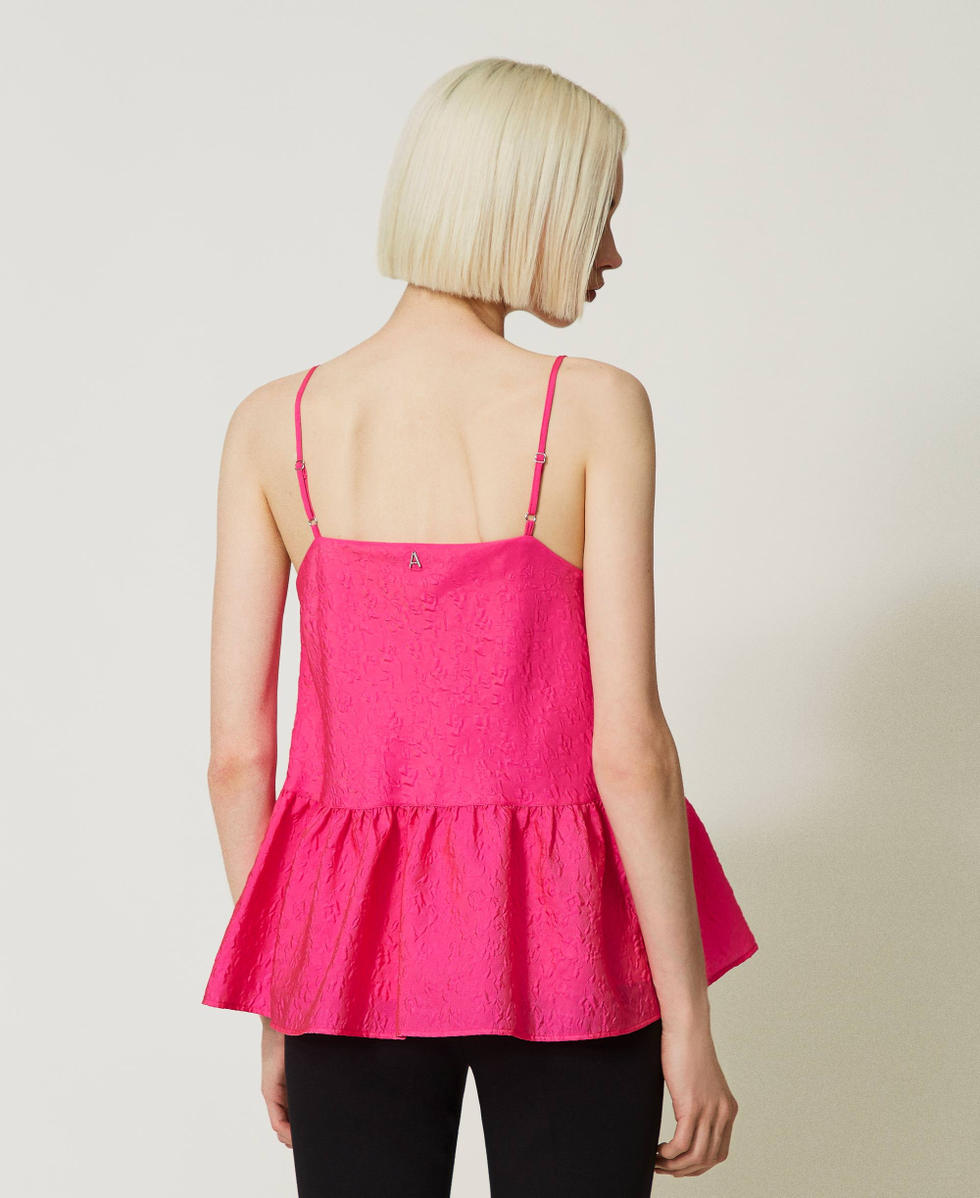 Top de tafet&aacute;n en relieve Fuchsia Dahlia Mujer 232AP2010_10774_04