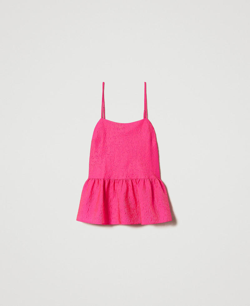 Embossed taffeta top