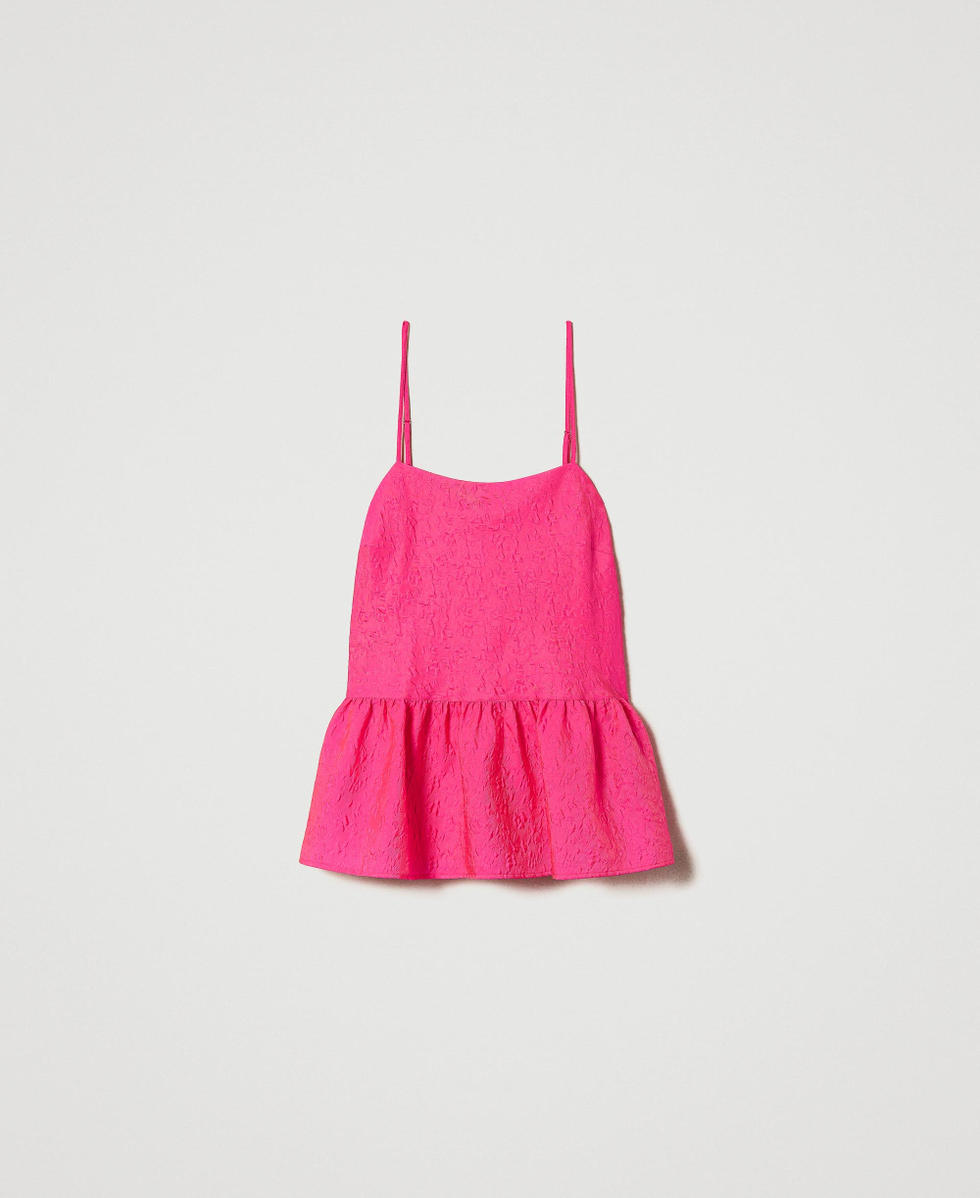 Top de tafet&aacute;n en relieve Fuchsia Dahlia Mujer 232AP2010_10774_S0