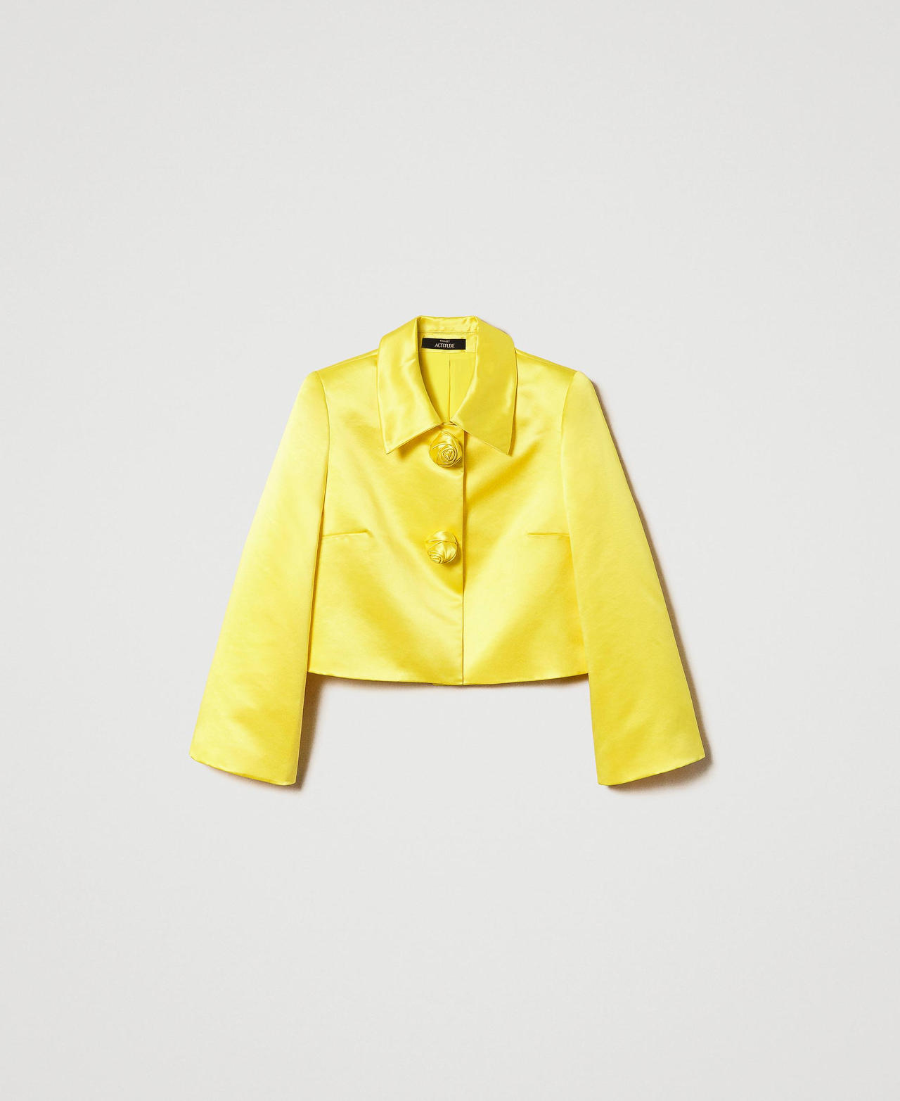 Duchesse jacket with roses "Golden Kiwi” Yellow Woman 232AP2020-0S