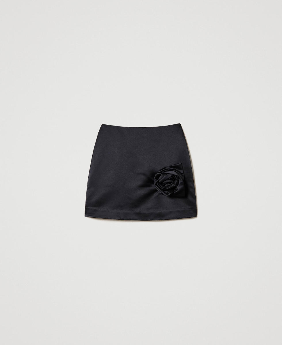 Duchesse miniskirt with roses