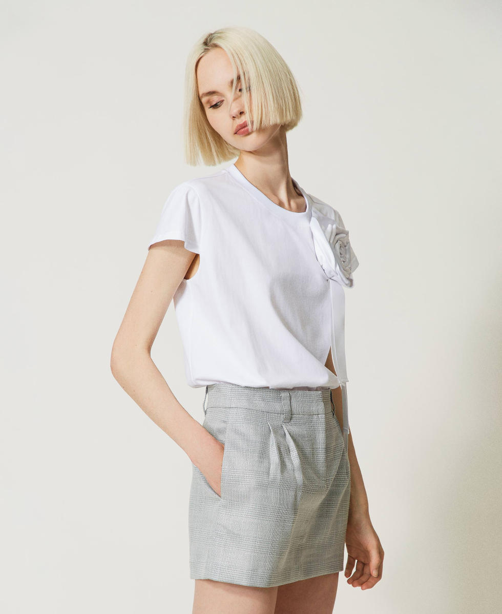 T-shirt with taffeta rose