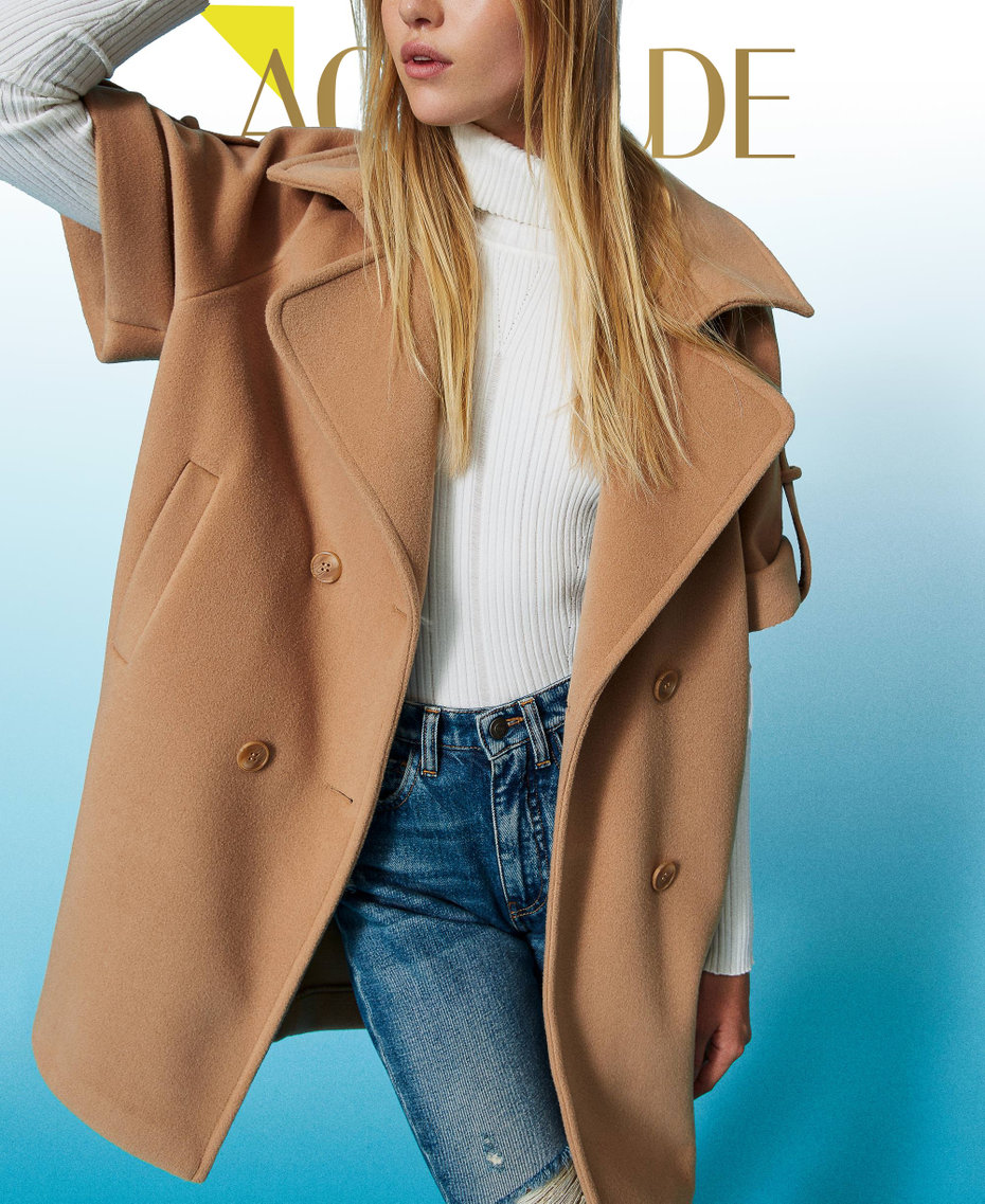 Short sleeve wool cloth coat