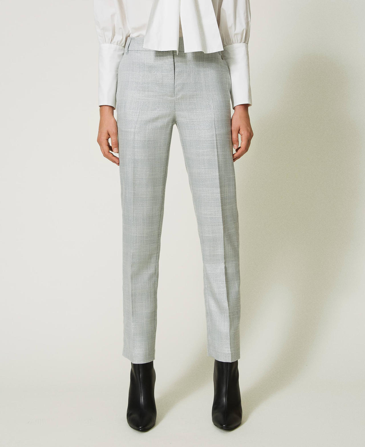 Glen plaid cigarette trousers