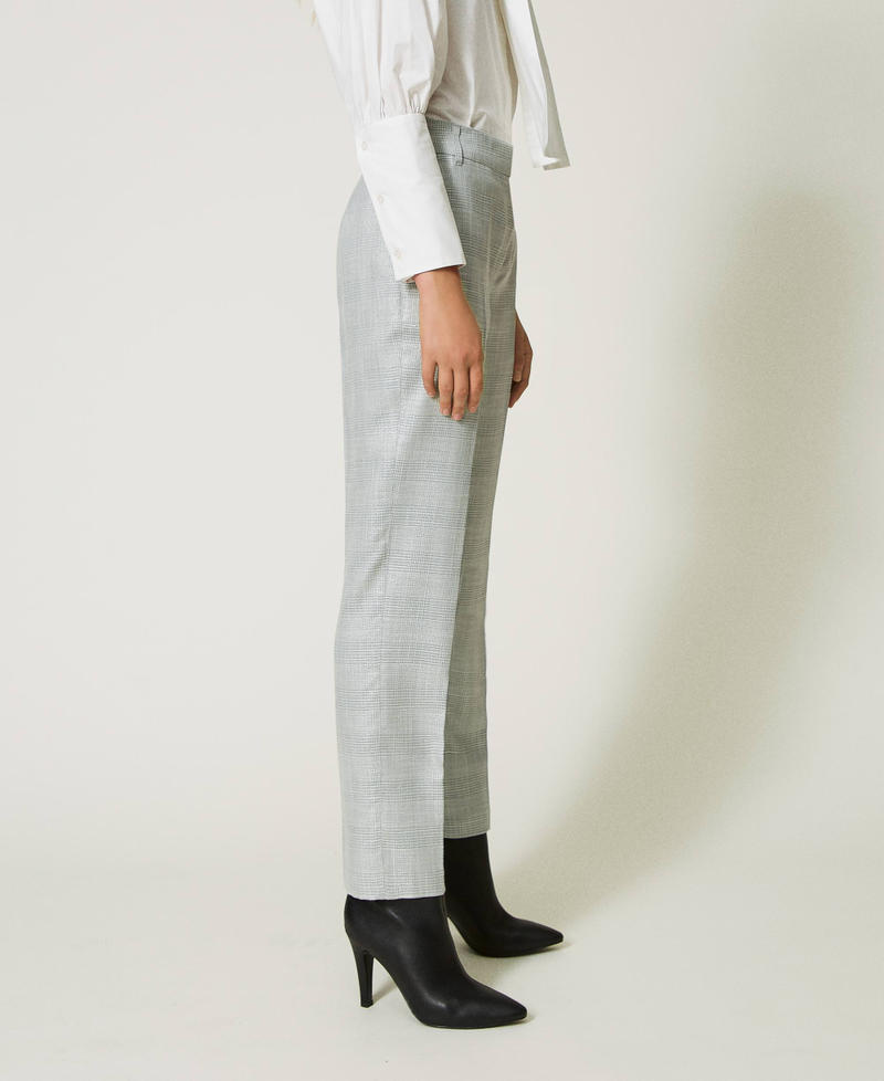 Glen plaid cigarette trousers