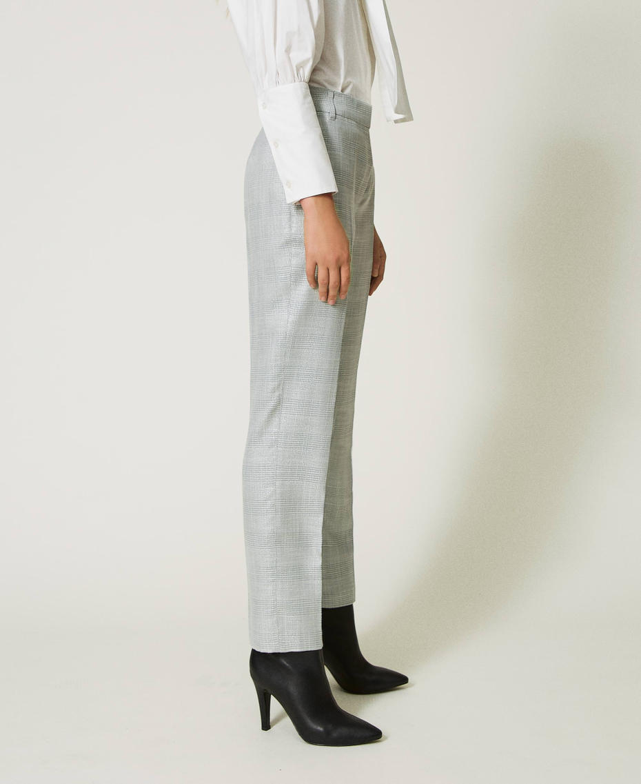 Glen plaid cigarette trousers