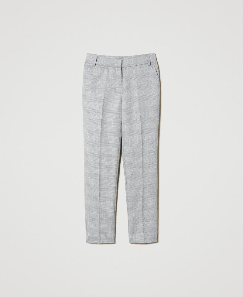 Pantalon cigarette en prince de Galles