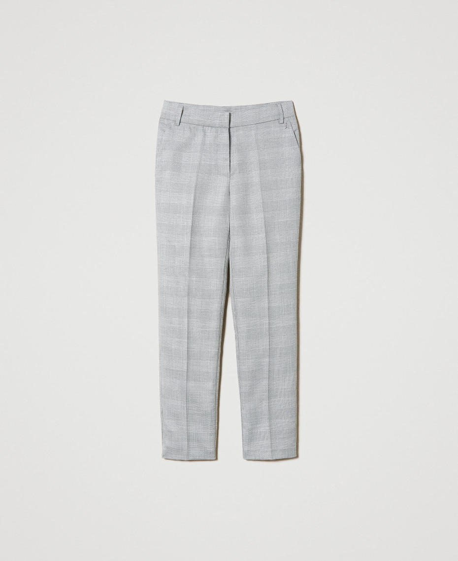 Pantalon cigarette en prince de Galles