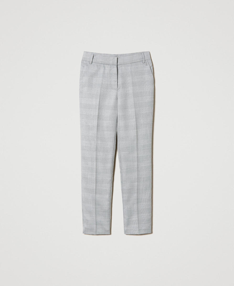 Pantalon cigarette en prince de Galles