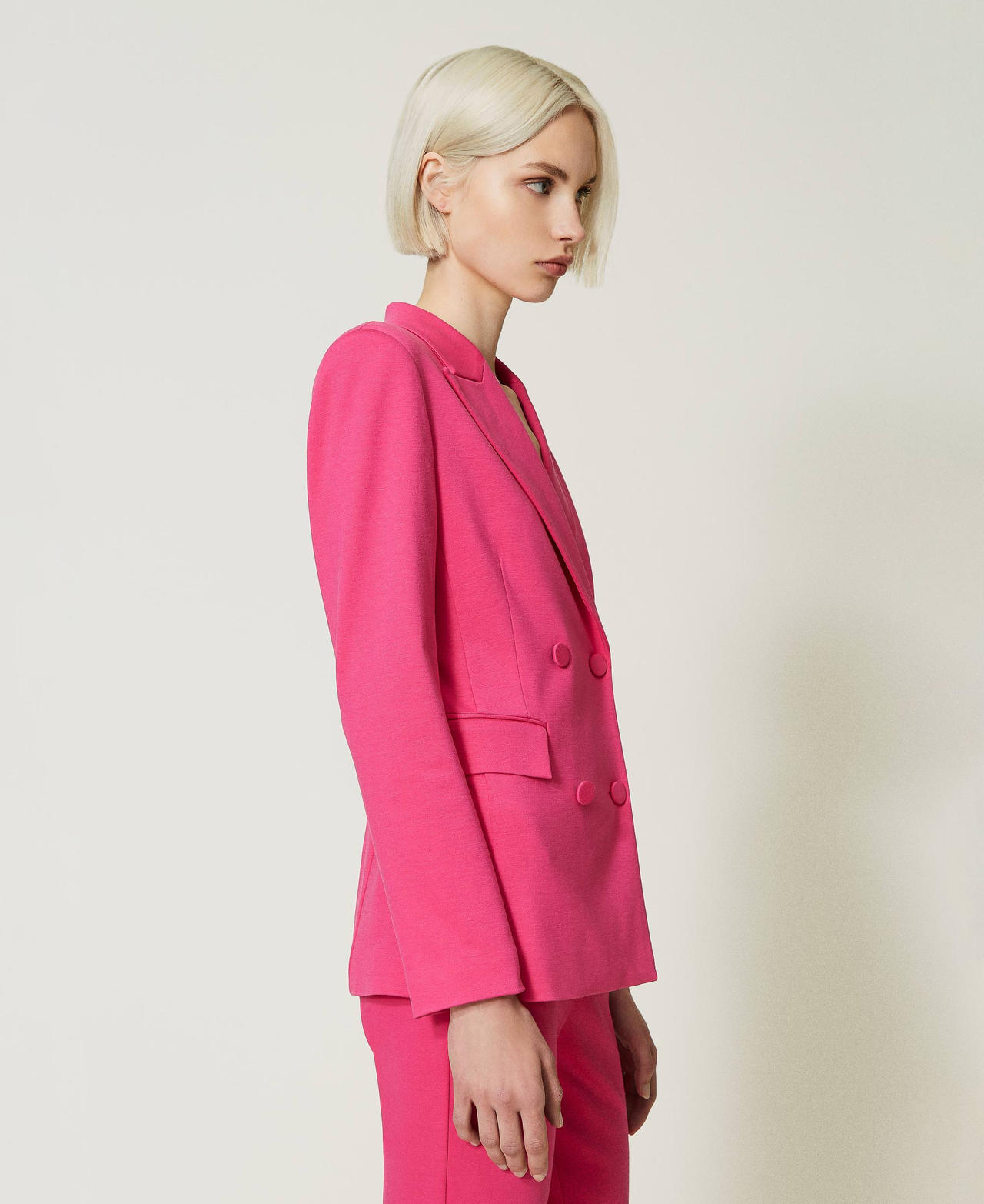 Double breasted blazer Woman Fuchsia TWINSET Milano