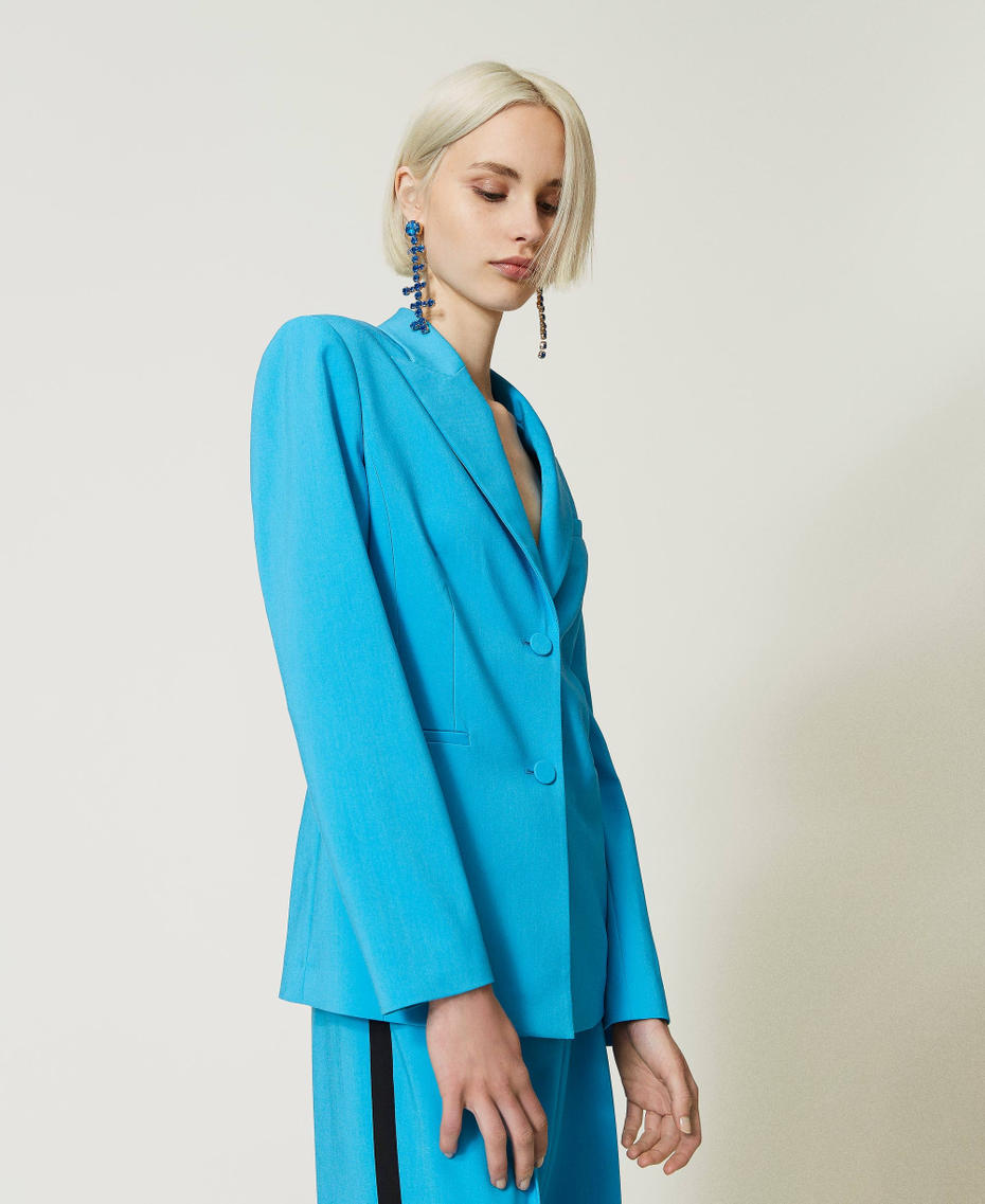 Technical fabric blazer Malibu Blue Woman 232AP2200_10772_03