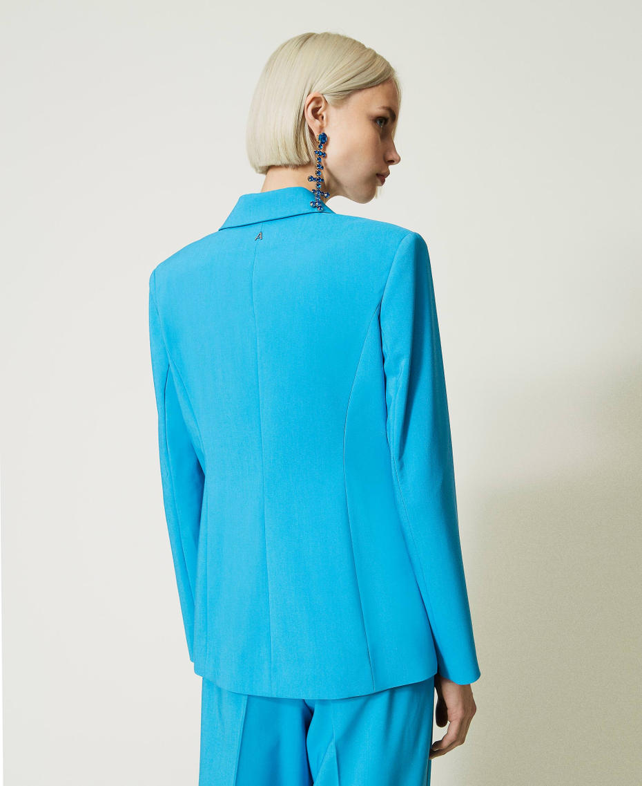 Technical fabric blazer Malibu Blue Woman 232AP2200-04