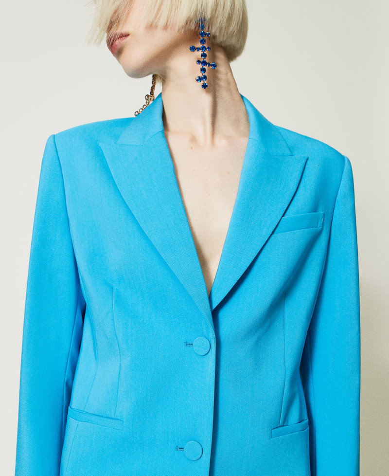 Technical fabric blazer Malibu Blue Woman 232AP2200-05
