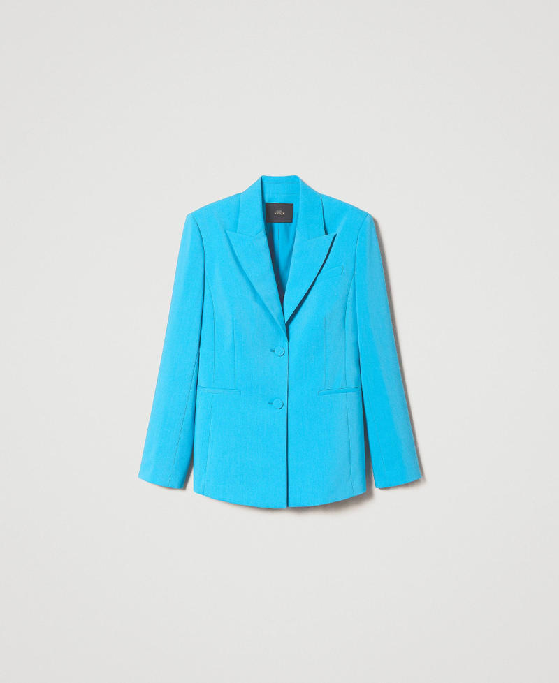 Technical fabric blazer Malibu Blue Woman 232AP2200-0S