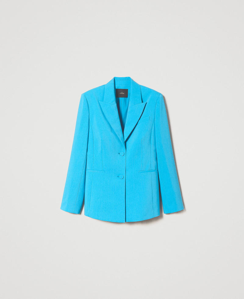 Technical fabric blazer Malibu Blue Woman 232AP2200_10772_0S