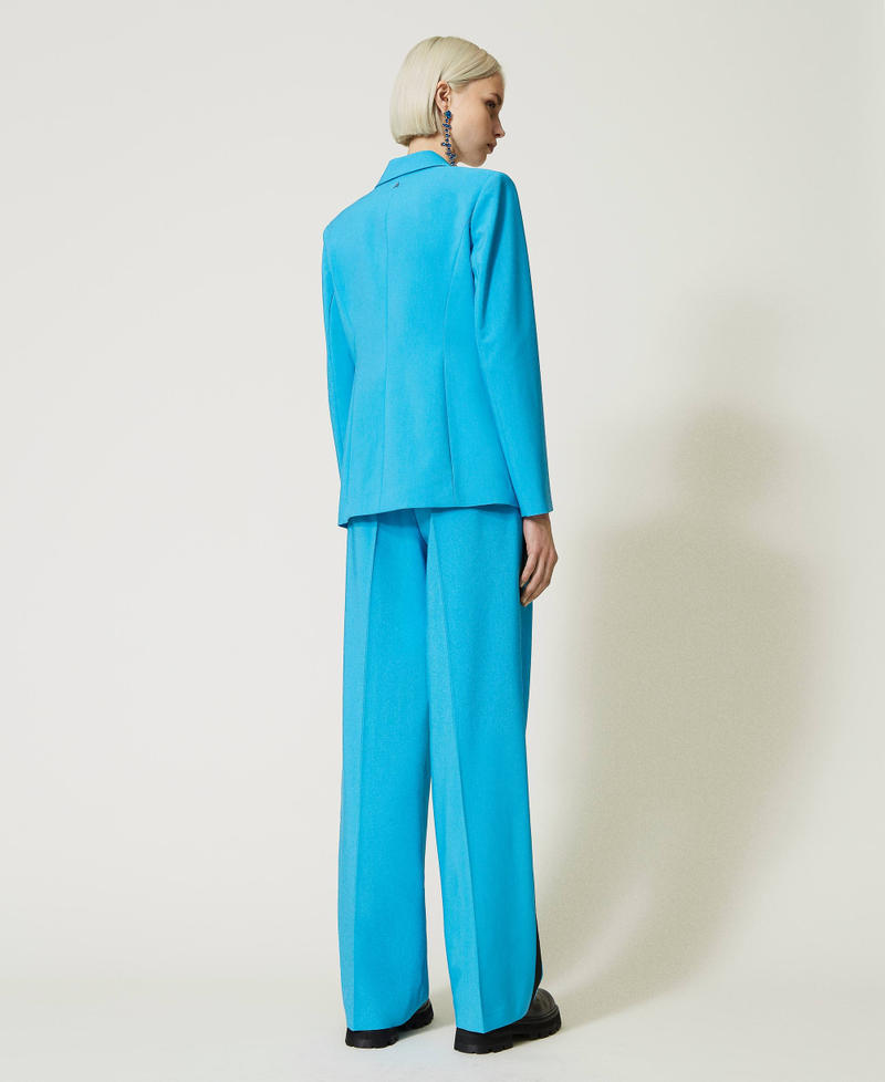Palazzo trousers with side bands Malibu Blue Woman 232AP2202-05