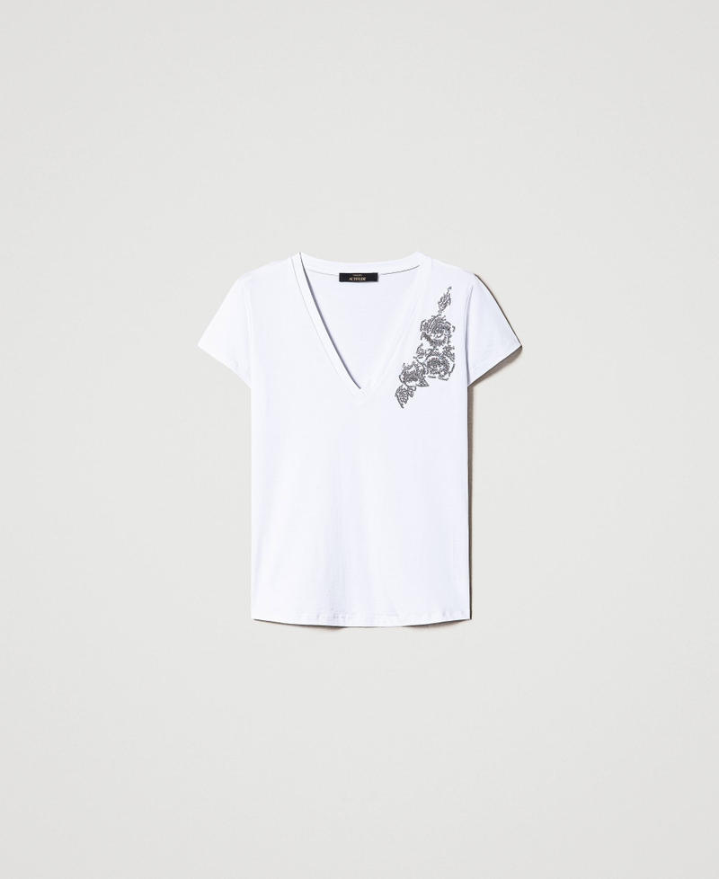 T-shirt avec broderie florale