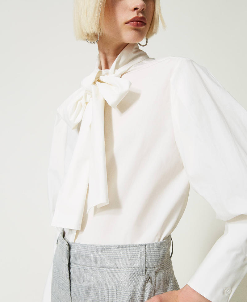 Camicia in popeline con inserto a righe main image 0