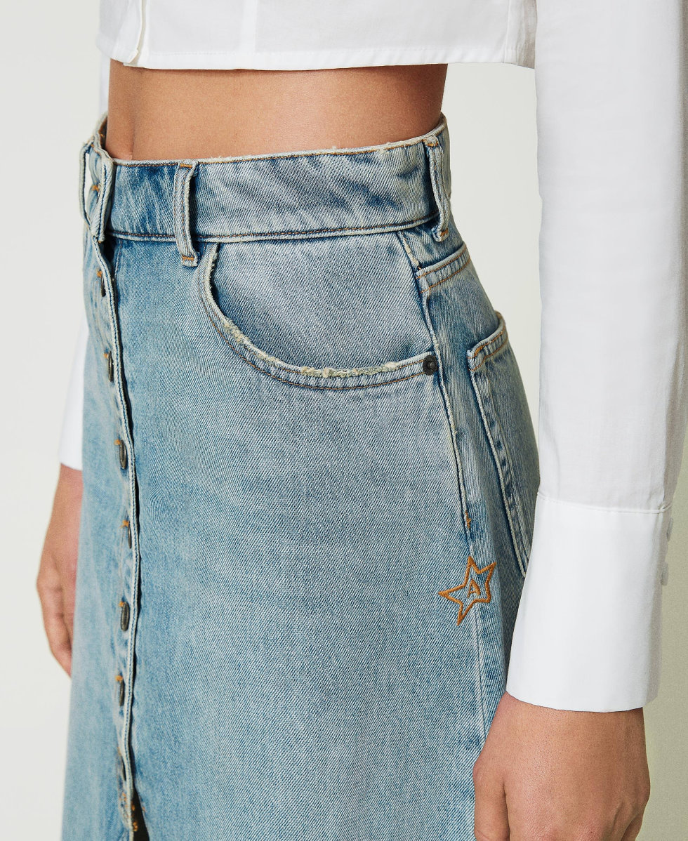 Gonna jeans bottoni davanti hotsell